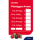 Preistafel Gasflaschen