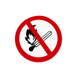 Verbotsschild Feuer, offenes Licht und Rauchen verboten 20 cm (Kunststoffschild)